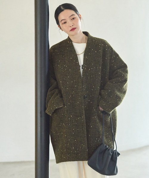 JOURNAL STANDARD L’ESSAGE ノーカラー コクーンコート journal standard L'essage（ジャーナルスタンダード レサージュ
