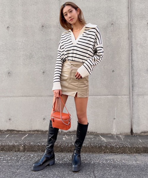 ANAP（アナップ） ニット セーター ボーダースキッパープルオーバー