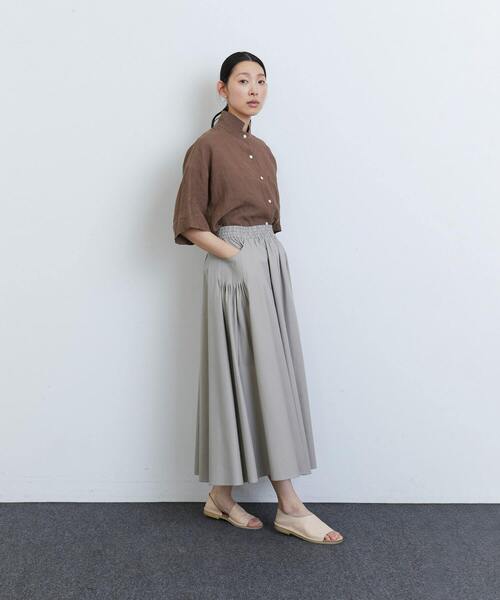 スカート コットンシルクタイプライターイージースカート レディース  