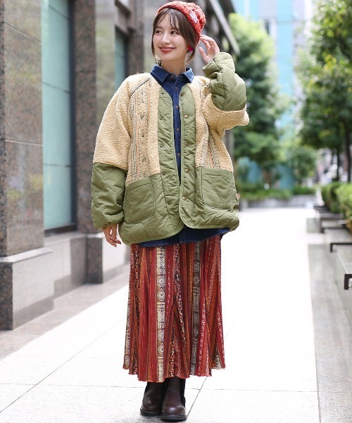 チチカカ（TITICACA） モッズコート コート ボアキルトコンビチマヨ