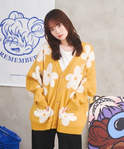 カーディガン flower knit cardigan / フラワーニットカーディガン  