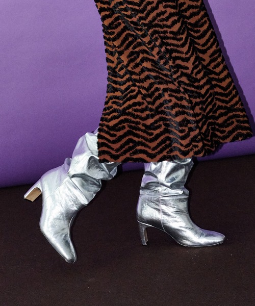 MAISON SPECIAL」 ロングブーツ 38 シルバー レディース : 80452071 
