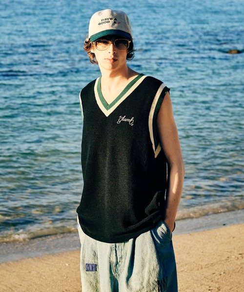 【未使用】TILDEN VEST ニットベスト glamb（グラム） ベスト ジレ Tilden Knit Vest / チルデンニット