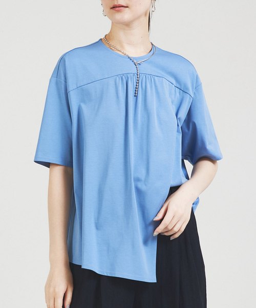 アシメフロントカットソー qualite tシャツ アシメフロントカットソー レディース
