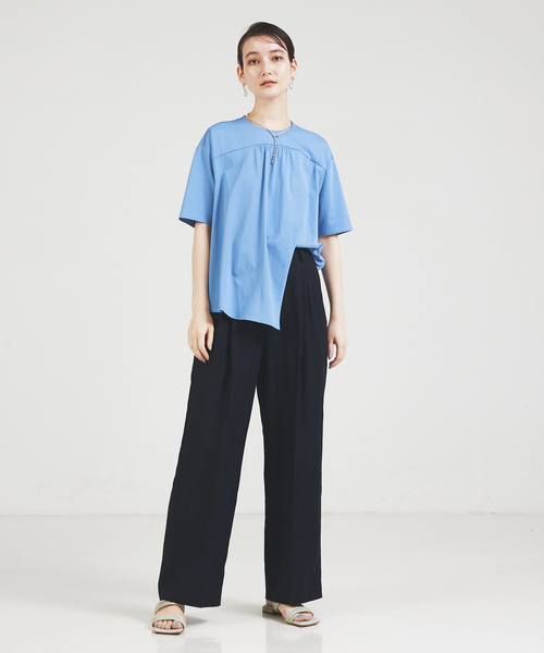 アシメフロントカットソー qualite tシャツ アシメフロントカットソー レディース