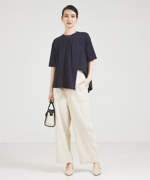 アシメフロントカットソー qualite tシャツ アシメフロントカットソー レディース