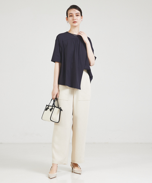 qualite（カリテ） tシャツ アシメフロントカットソー/オフィス