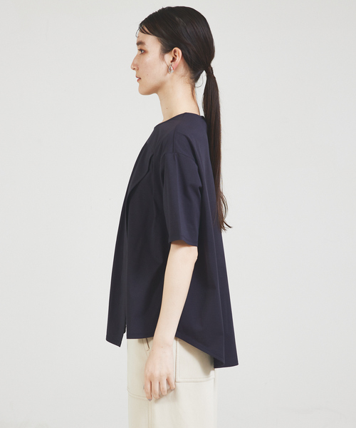 アシメフロントカットソー qualite tシャツ アシメフロントカットソー レディース