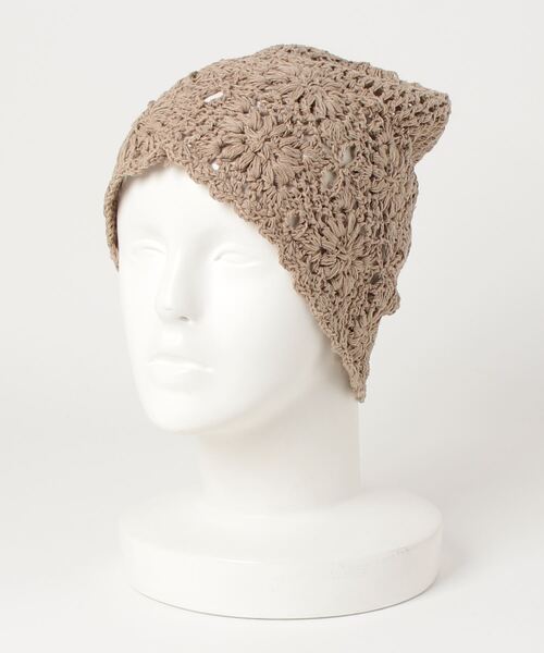 ニット帽 ニットキャップ 「HIKA」カギ編みワッチCAP レディース