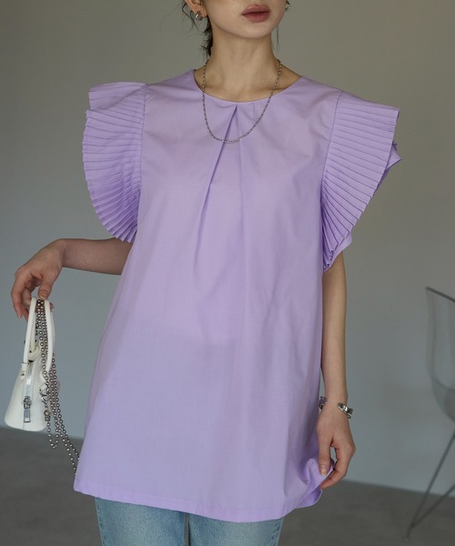 each alchemist ブラウス シャツ プリーツスリーブタックプラウス