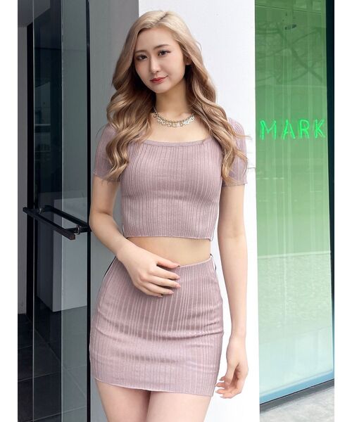 GYDA ハーフスリーブニットトップス GYDA（ジェイダ）の「GYDA PATTERNハーフスリーブニットトップス