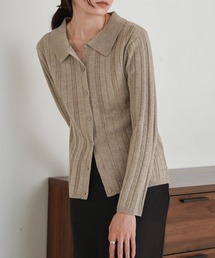 BAB（バブ） ニット セーター ラメシャツカラーニットトップス