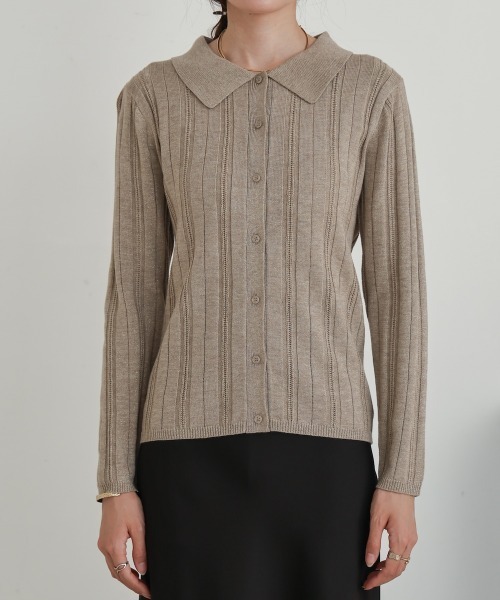 BAB（バブ） ニット セーター ラメシャツカラーニットトップス