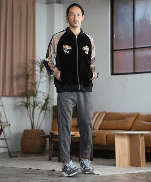 CAMBIO スカジャン mj10174- Tiger Embroidered Velour Souvenir