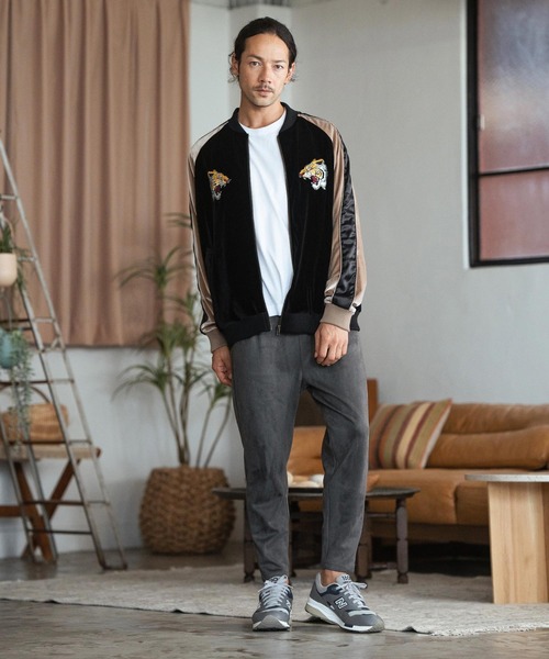 CAMBIO スカジャン mj10174- Tiger Embroidered Velour Souvenir