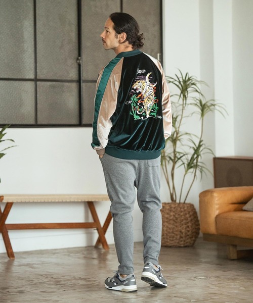 CAMBIO スカジャン mj10174- Tiger Embroidered Velour Souvenir