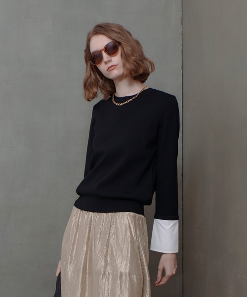 【美品】ドルチェ&ガッバーナ　ニットドッキングプルオーバー 145-166553.jpg