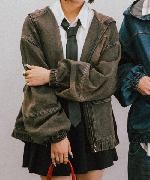 Younger Song パーカー denim zip hoodie メンズ レディース