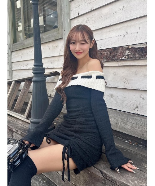 darich オフショルステッチニットミニワンピース オフショルステッチニットミニワンピース – Darich (ダーリッチ)