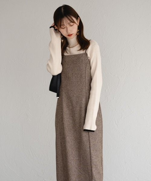 未使用品✨ハロッズ ワンピース ジャケット セットアップ ツイード L クリーム pd4036-1.jpg