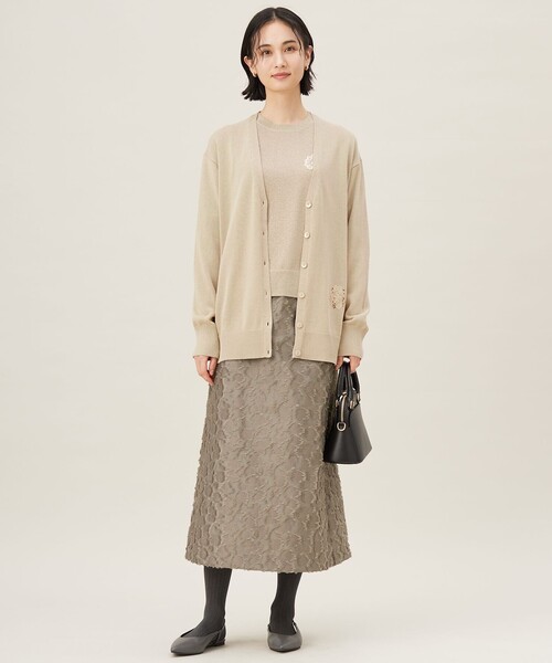 自由区（ジユウク） スカート フラワーカットジャガード スカート