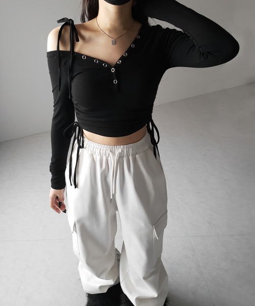 me+em select（ミームセレクト） tシャツ 「 2WAY ／ 裏起毛 」ナナメ