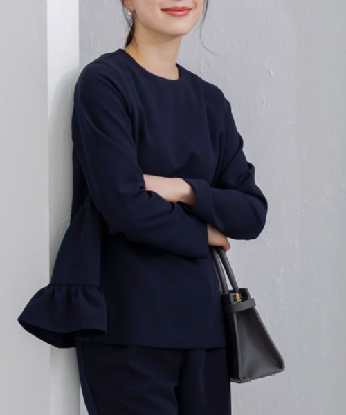 SONO NAVY】【防シワダブルクロス】ポタリーチュニックジレ