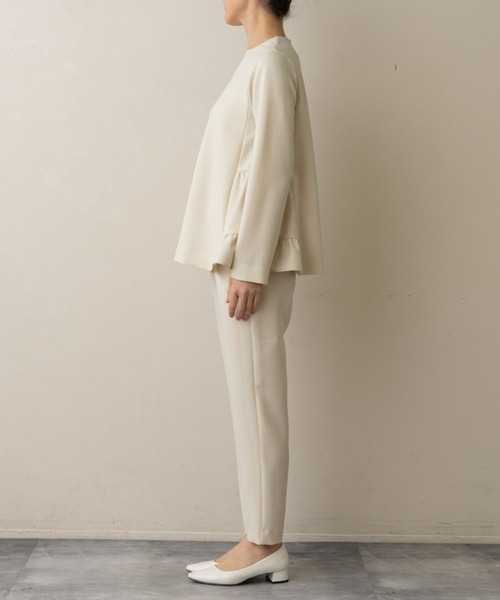 SONO ソーノ　フリル襟 ホワイトシャツ 長袖 定番人気ブラウス】ご自宅でお洗濯可能/UVカット/日本製/ストレッチ