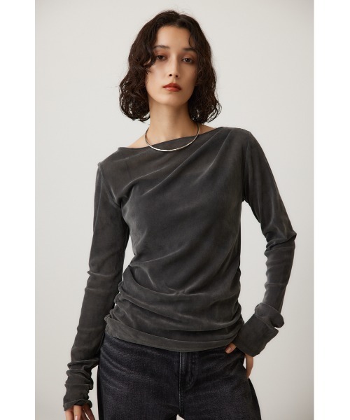 tシャツ シアーベロアライクトップス レディース crie conforto tシャツ シアーベロアライクトップス レディース