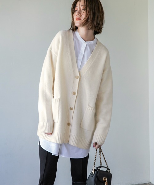 「A part by」 ニットカーディガン FREE オフホワイト レディース_画像7