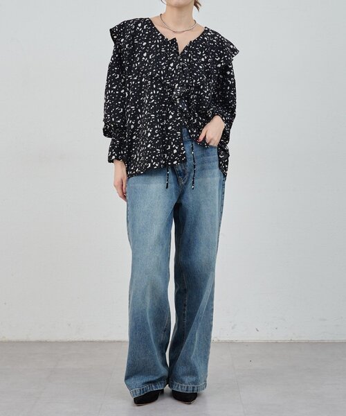 SHENERY（シーナリー） ブラウス シャツ 「新柄登場！」フリルカラー