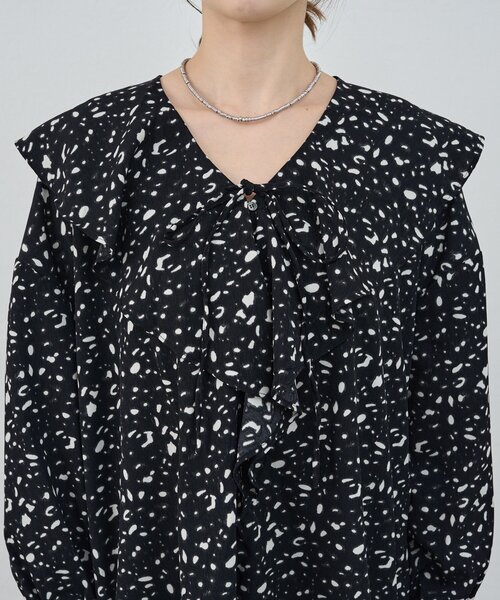 SHENERY（シーナリー） ブラウス シャツ 「新柄登場！」フリルカラー