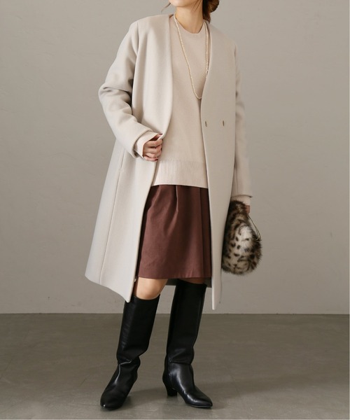 La TOTALITE（ラ トータリテ） ノーカラーコート 38 ベージュ