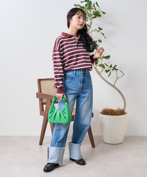 FREAK'S STORE（フリークスストア） tシャツ マルチボーダーポロ襟