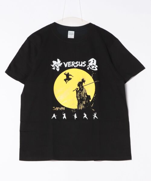 JIN+（ジンプラス） tシャツ 侍＆忍者 JINプラスブラックTシャツ