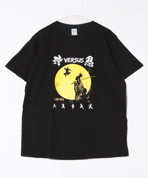 JIN+ tシャツ 侍＆忍者 JINプラスブラックTシャツ メンズ