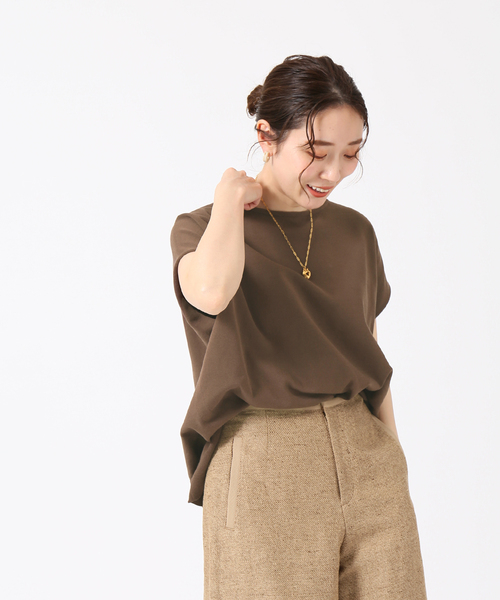 「VERMEIL par iena」 半袖ニット - ブラウン レディース VERMEIL par iena 「VERMEIL iena」 半袖ニット - ブラウン