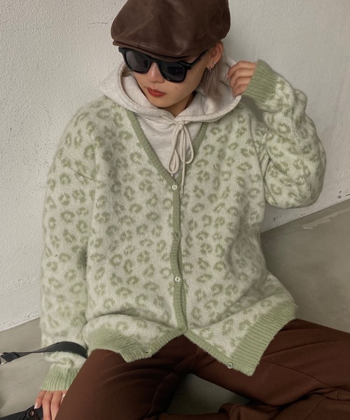 「SHAGGIE」 カーディガン FREE グリーン レディース_画像6