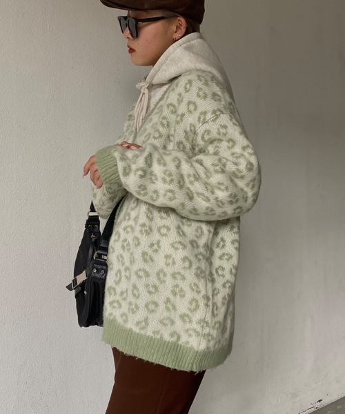 「SHAGGIE」 カーディガン FREE グリーン レディース_画像7