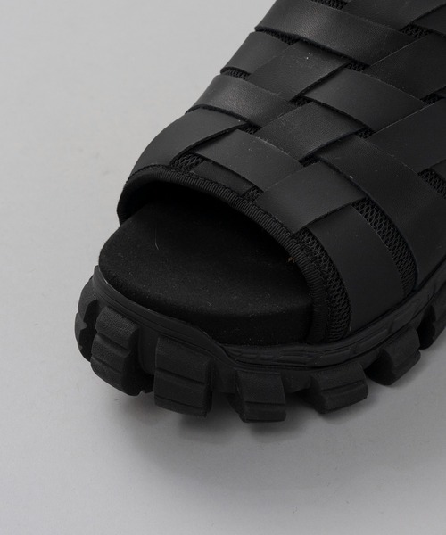 MAISON SPECIAL ブラック スライドサンダル MAISON SPECIAL サンダル 「UNISEX」「SPECIAL SHOES FACTORY