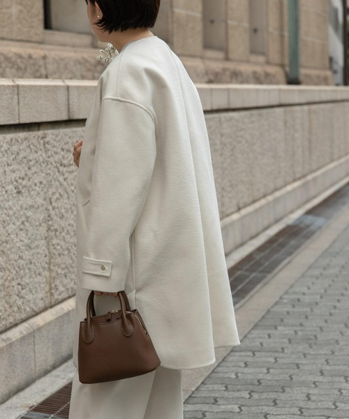 「FORK&SPOON」 ノーカラーコート 1 ブラック レディース_画像7