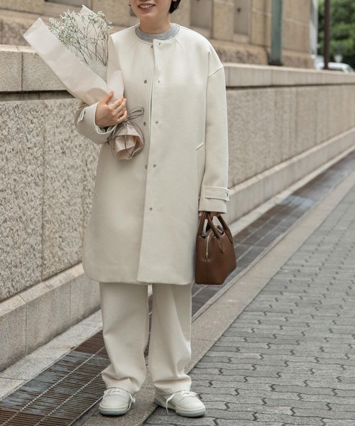 「FORK&SPOON」 ノーカラーコート 1 ブラック レディース_画像8