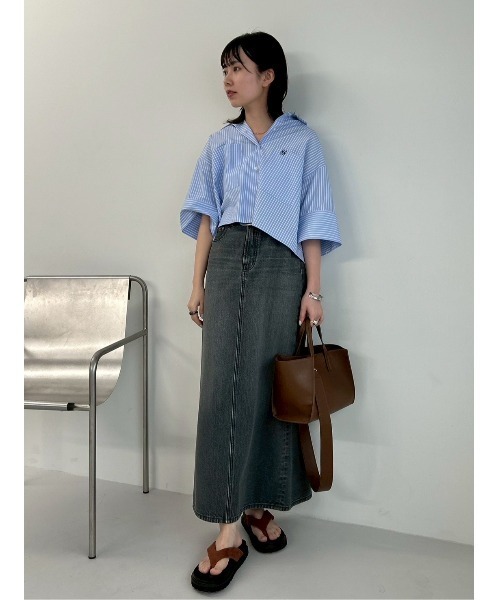 Mila Owen ブラウス シャツ クロップドハーフスリーブシャツ