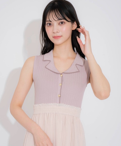 NOELA ワンピース 「15周年」ニットチュールドッキングワンピ