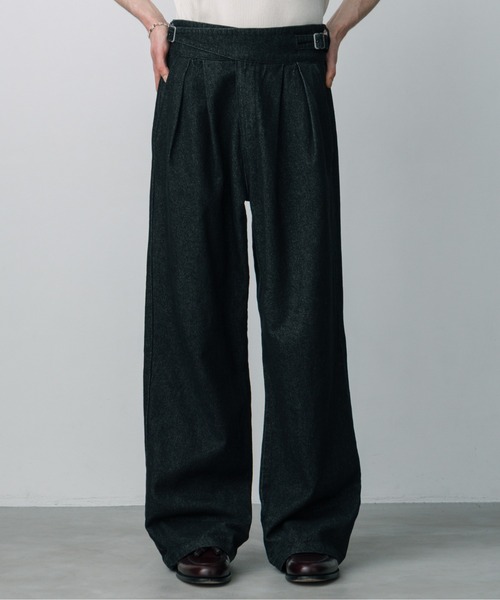 LURAKU ジーンズ 「LURAKU」Two Tuck Wide Straight Gurkha Denim - 2