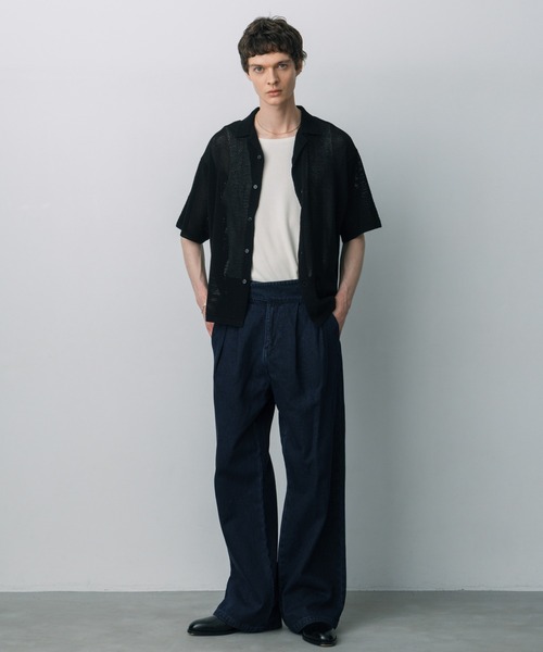 LURAKU ジーンズ 「LURAKU」Two Tuck Wide Straight Gurkha Denim - 2