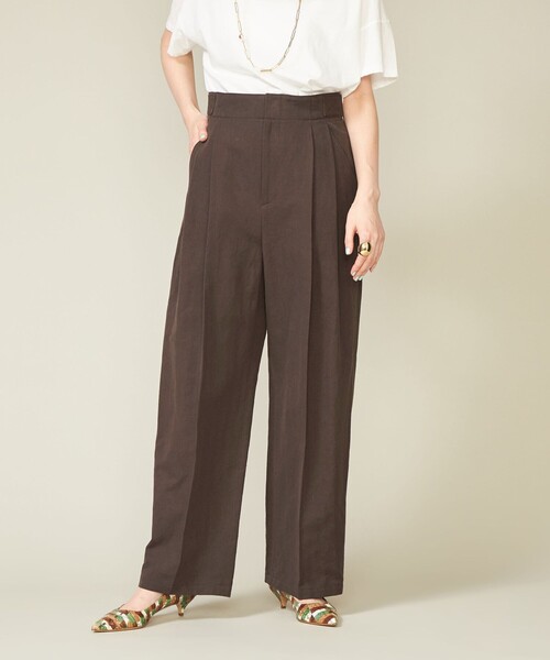 conte ヘリンボーン　タックワイドパンツ UNITED ARROWS｜<conte>ヘリンボーン タック ワイドパンツ