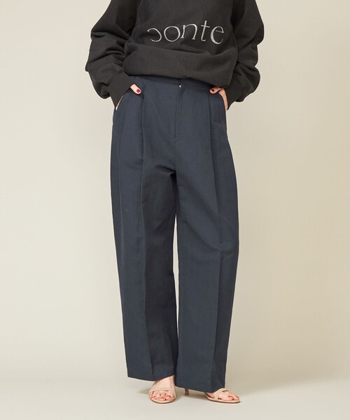 conte ヘリンボーン　タックワイドパンツ UNITED ARROWS｜<conte>ヘリンボーン タック ワイドパンツ