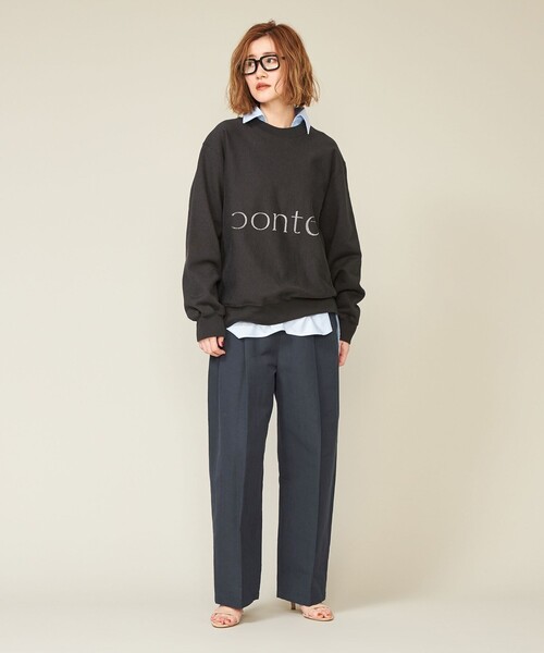 conte ヘリンボーン　タックワイドパンツ UNITED ARROWS｜<conte>ヘリンボーン タック ワイドパンツ