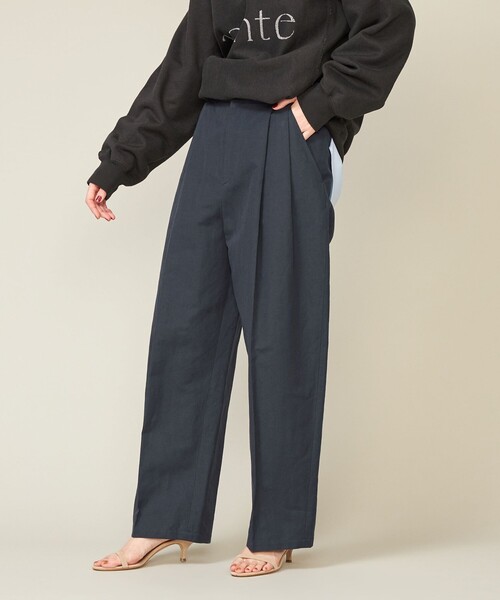 conte ヘリンボーン　タックワイドパンツ conte パンツ 「conte」ヘリンボーン タック ワイドパンツ
